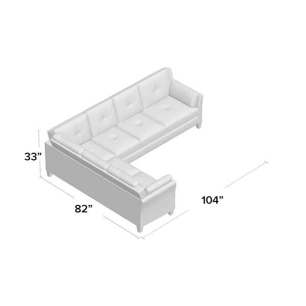 Sherlyn 104" Wide Faux Leather Left Hand Facing Corner Sectional