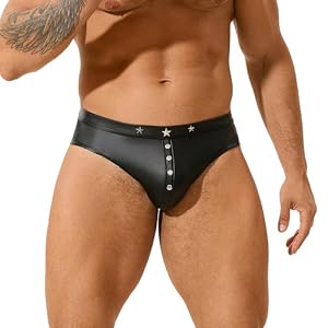 Men&#39;s Faux Leather Underwear