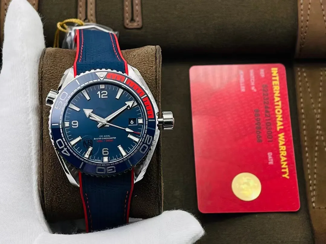 Men's All-Black Ceramic Watch: 43.5mm Sapphire Mirror, 8906 Integrated Movement, Rubber Strap, Waterproof