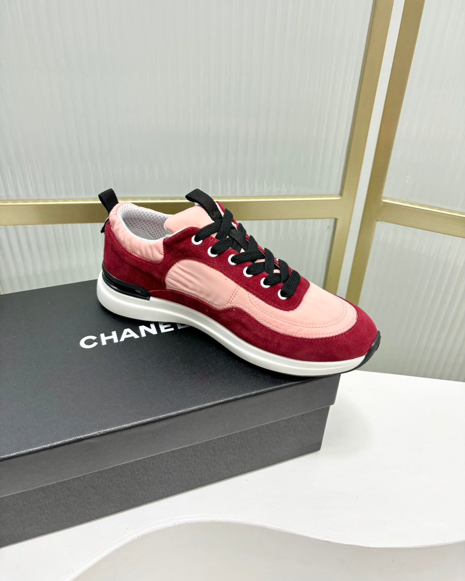 SNEAKER IN LIGHT PINK MIX CHERRY RED SUEDE、mysite、Cacoeks