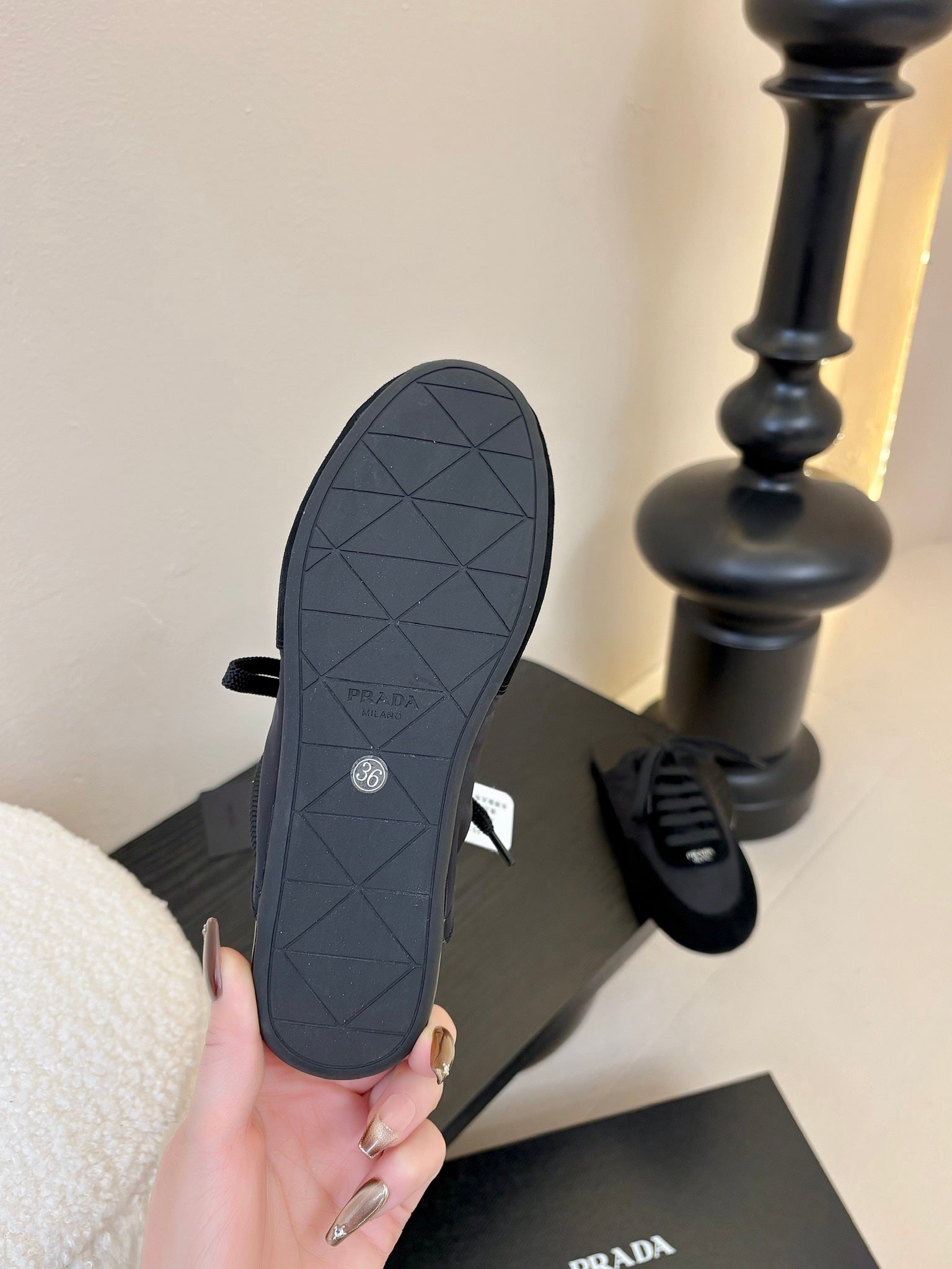 SNEAKER MULES IN BLACK NYLON AND SUEDE、mysite、Cacoeks