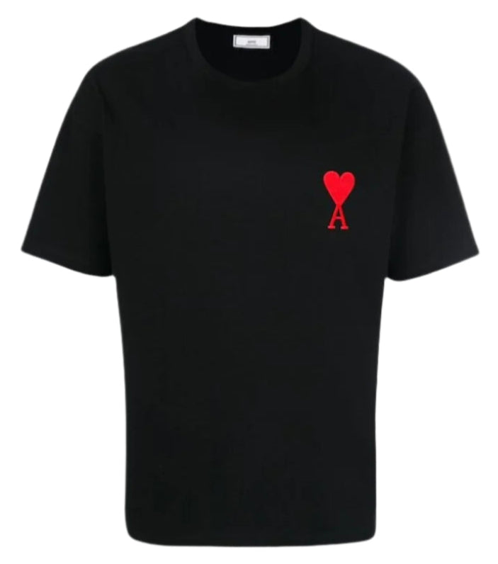 Ami Paris Big Heart T-Shirt Embroidered Black、mysite、Cacoeks