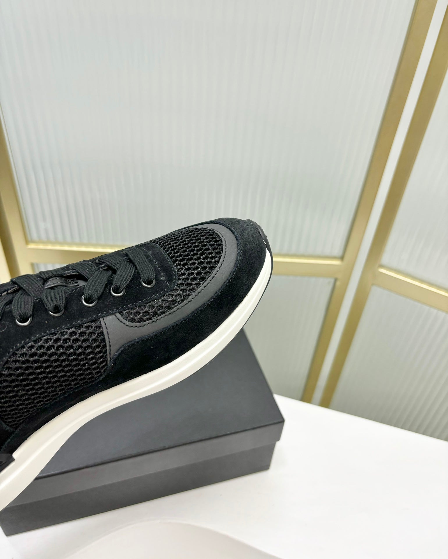 SNEAKER IN BLACK SUEDE AND BREATHABLE MESH、mysite、Cacoeks