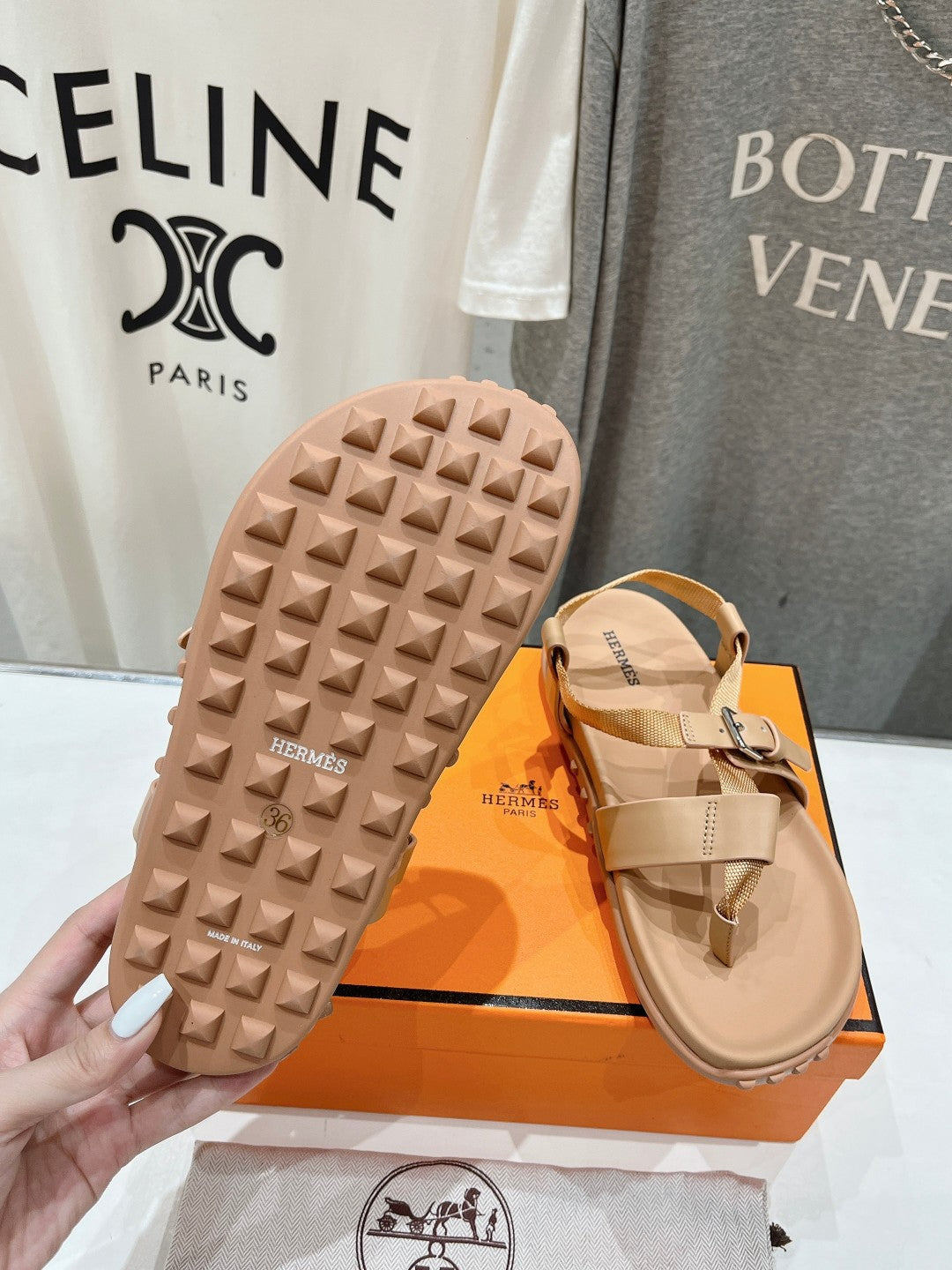 SANDAL BRAIDED 30 CHAMPAGNE CALFSKIN、mysite、Cacoeks