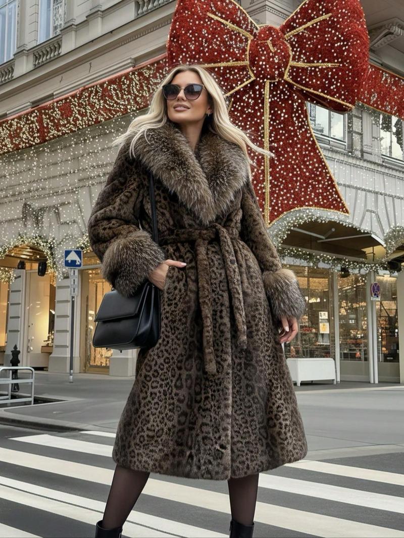 Women's Faux Fur Coat, Winter Fashionable Long Sleeve Jacket, Casual Warm Outerwear, Stylish Women's Clothing for Daily Wear