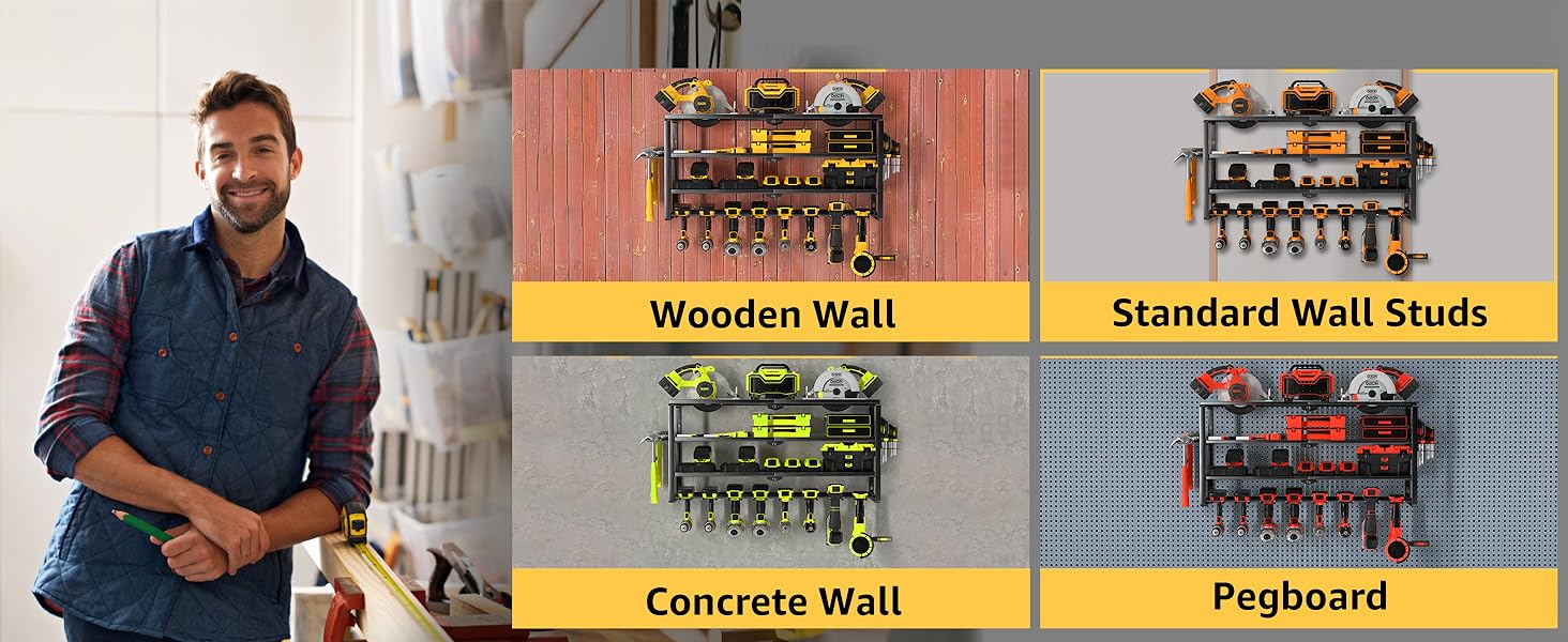 drill storage rack wall mount wall tool holder tool rack wall mount