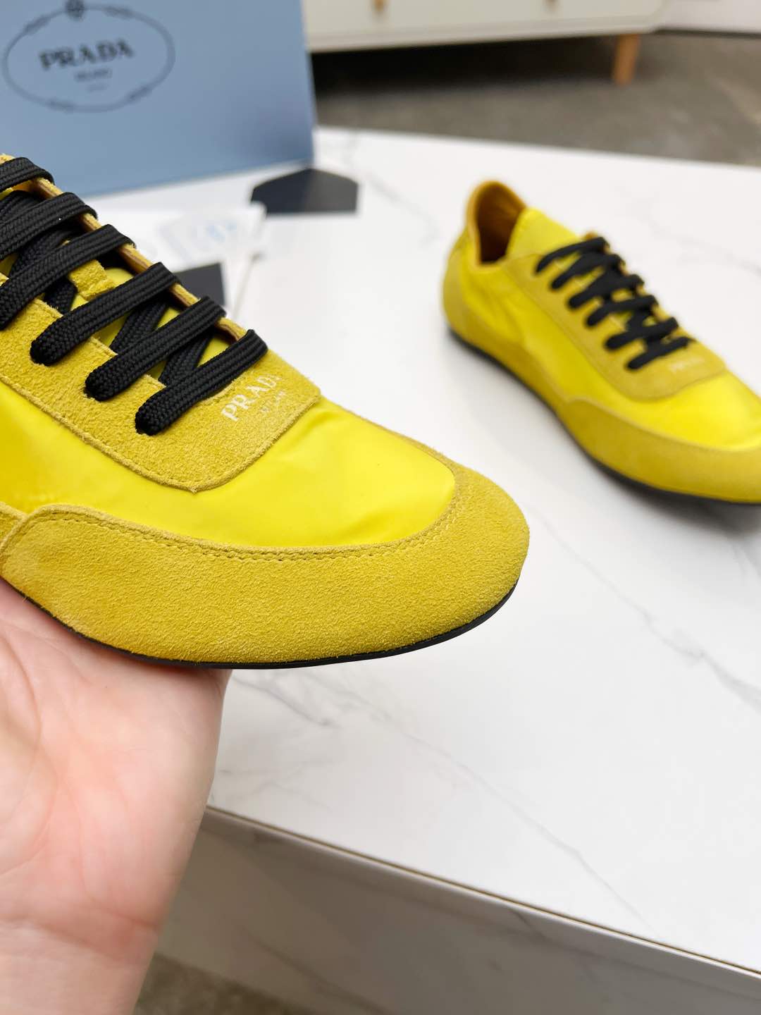 COLLAPSE SNEAKERS IN YELLOW SUEDE AND NYLON、mysite、Cacoeks