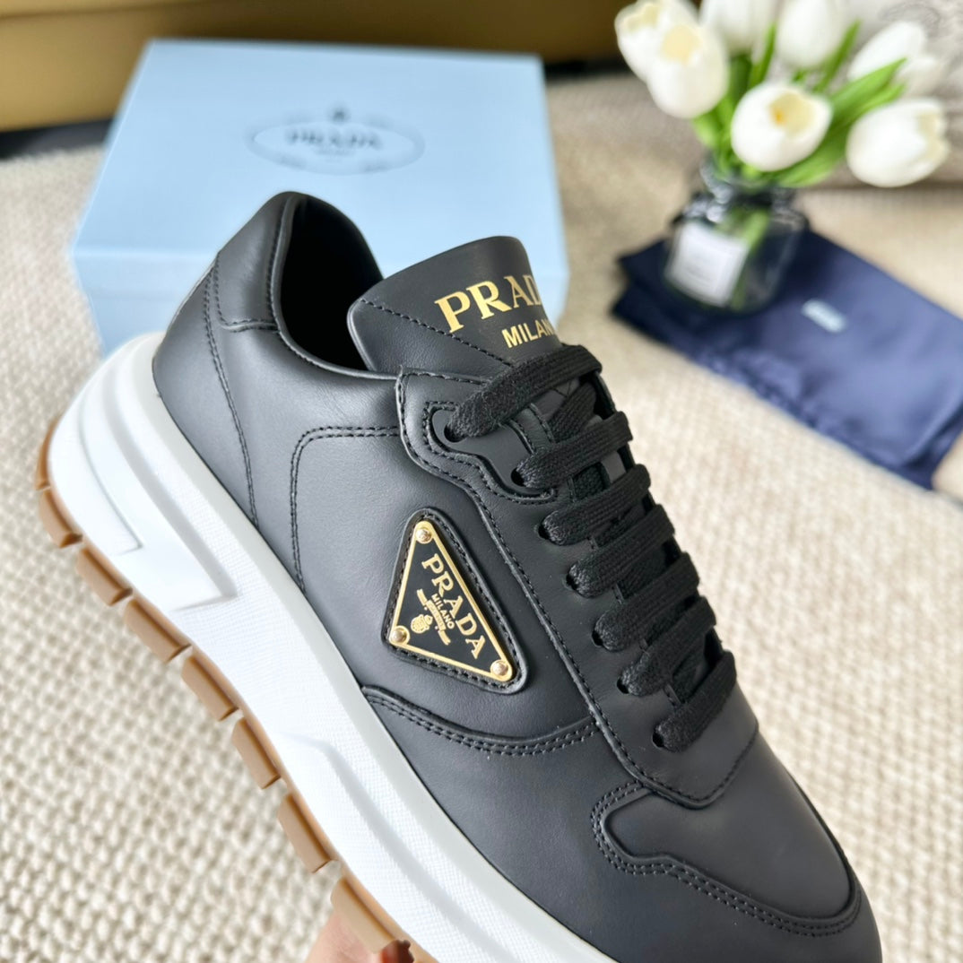 PRA THICK SOLE SNEAKER BLACK CALFSKIN、mysite、Cacoeks