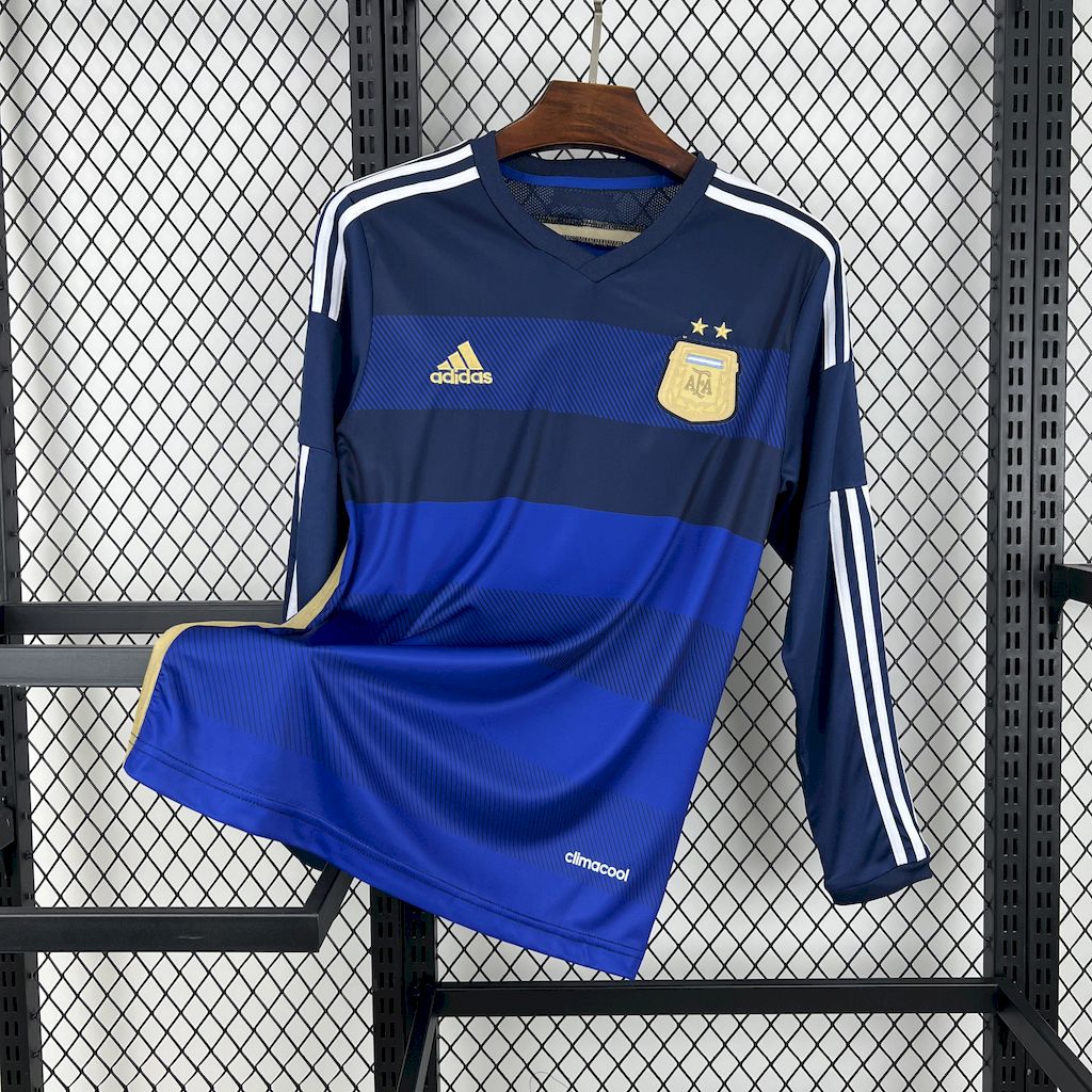Higojerseys-Retro Argentina 2014 Away Long Sleeves Jersey