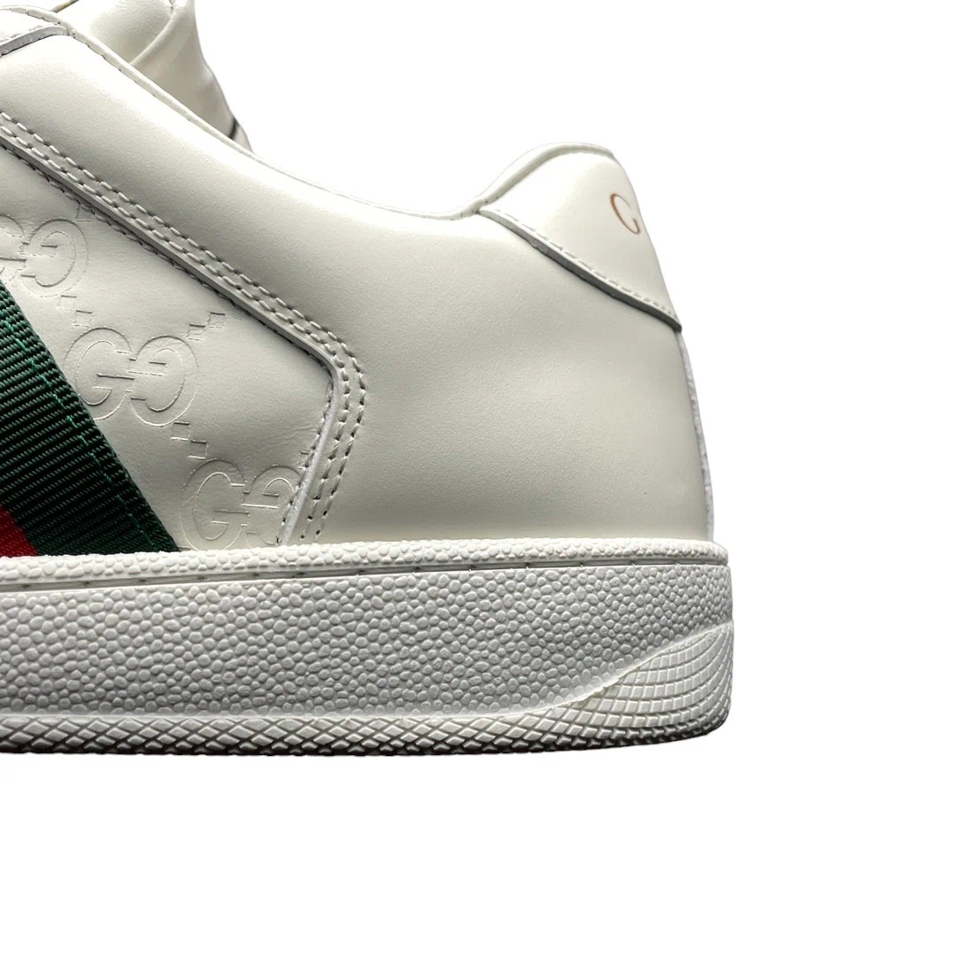 Gucci Screener Sneaker with Green and red Web in White、mysite、Cacoeks