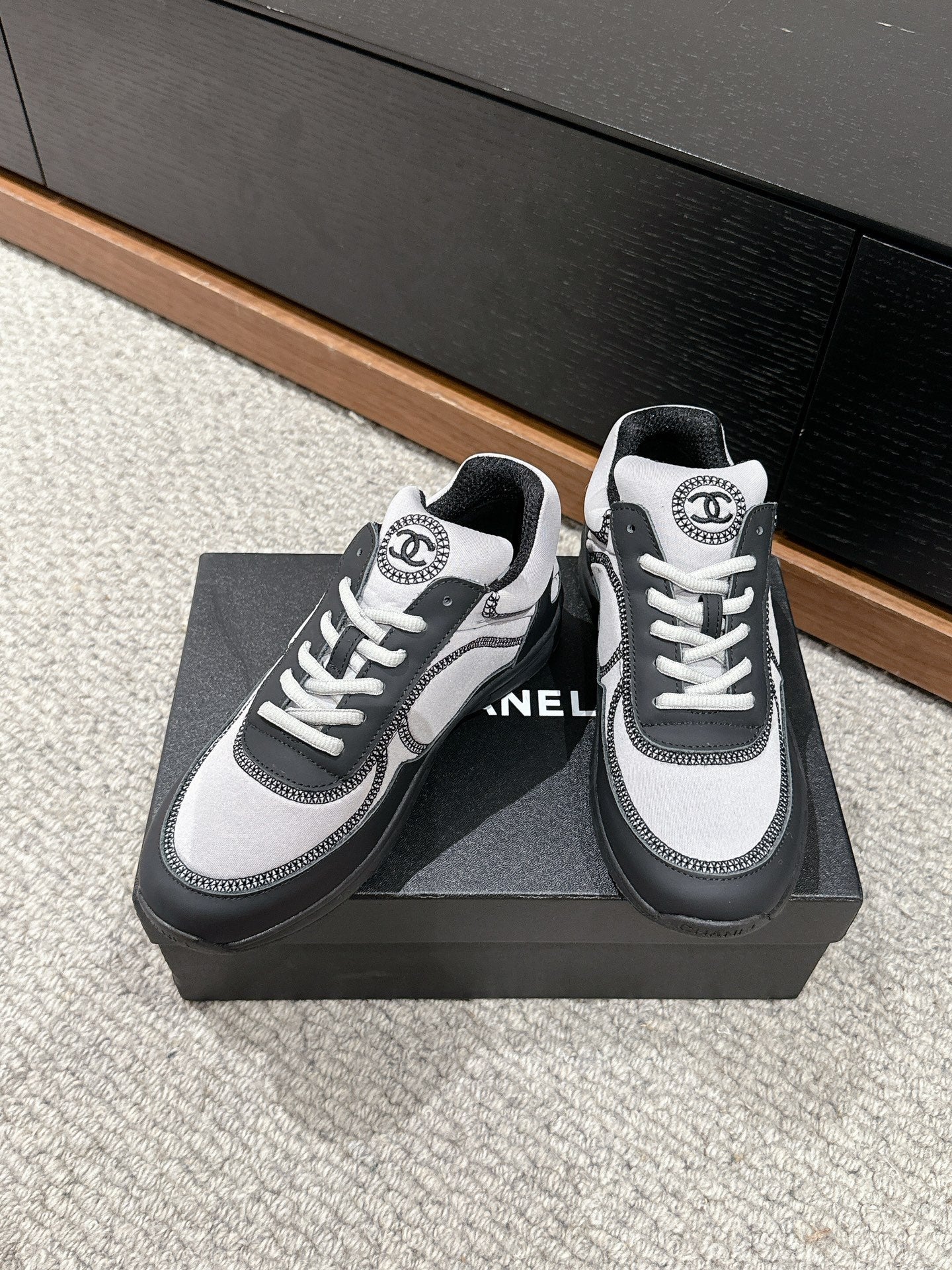 CLASSIC TRAINER IN GREY MIX BLACK FABRIC、mysite、Cacoeks