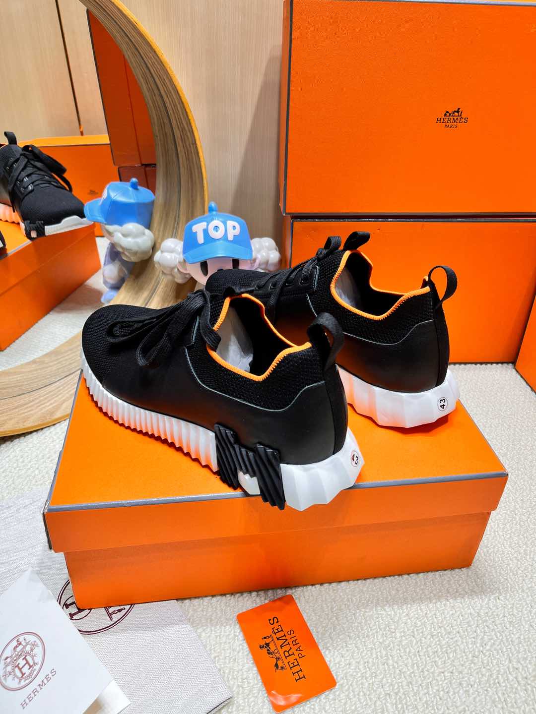 DEPART SLIP-ON SNEAKER IN BLACK MIX WHITE KNIT AND CALFSKIN、mysite、Cacoeks