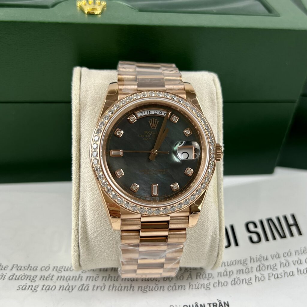 Đồng Hồ Rolex Day-Date Nam Mặt Xà Cừ Tím Nhà Máy TW 40mm (1)