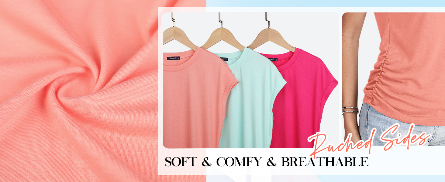soft comfy breathable summer clothes for women trendy tops