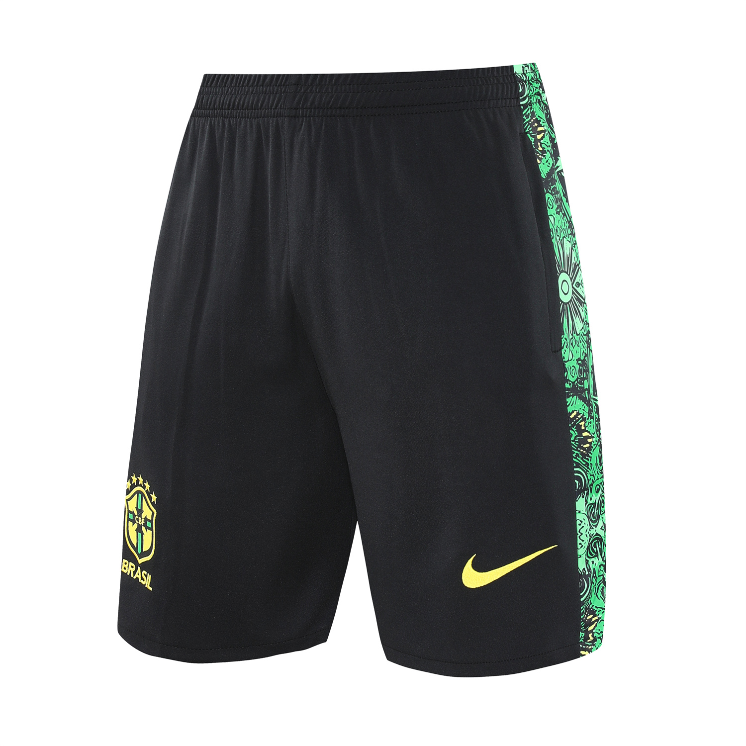 UltraTrikot-Brazil 25-26 Green Jesus Statue Short-Sleeve Training Set - Green Top & Black Shorts