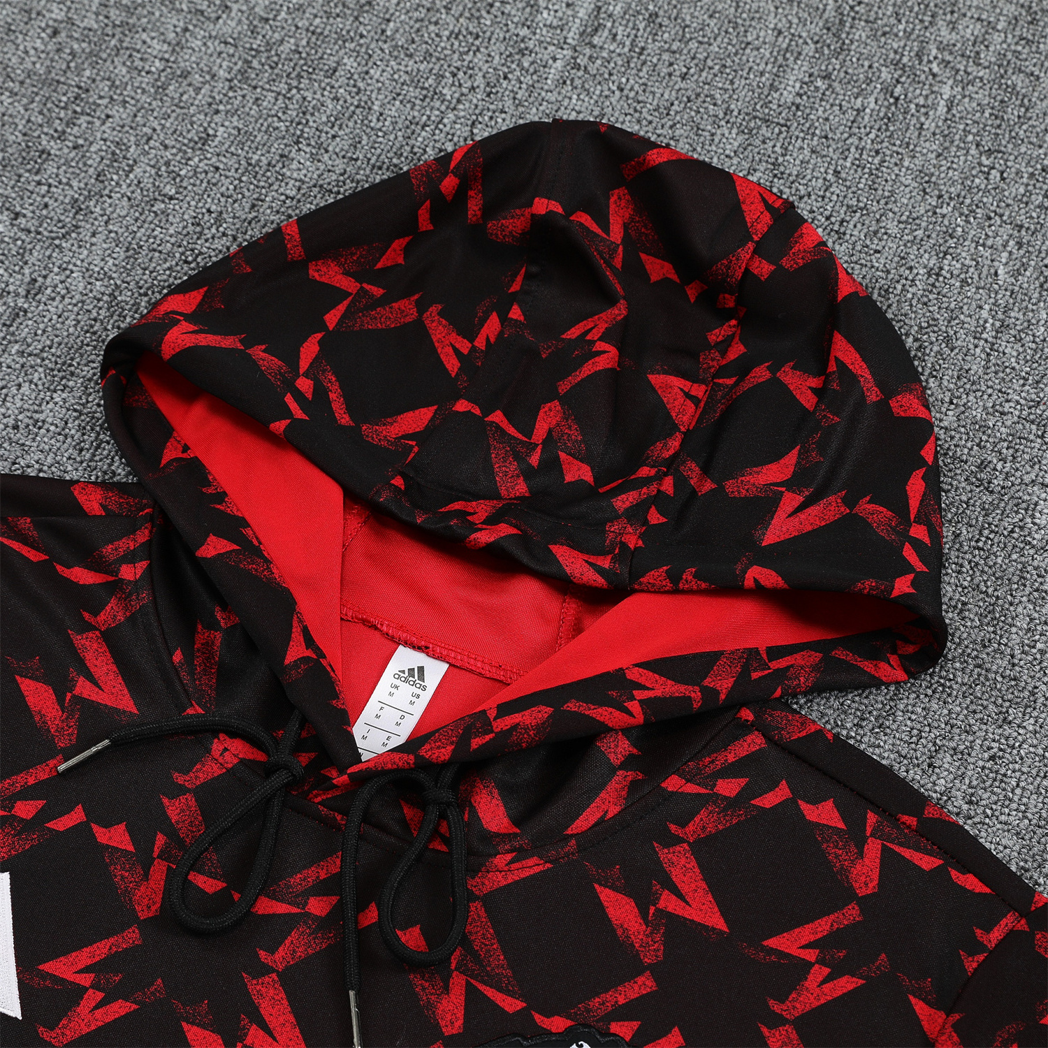 UltraTrikot-Manchester United 24-25 Pre-Match Home Traning Hoodie Set - Red Top and Black Pants