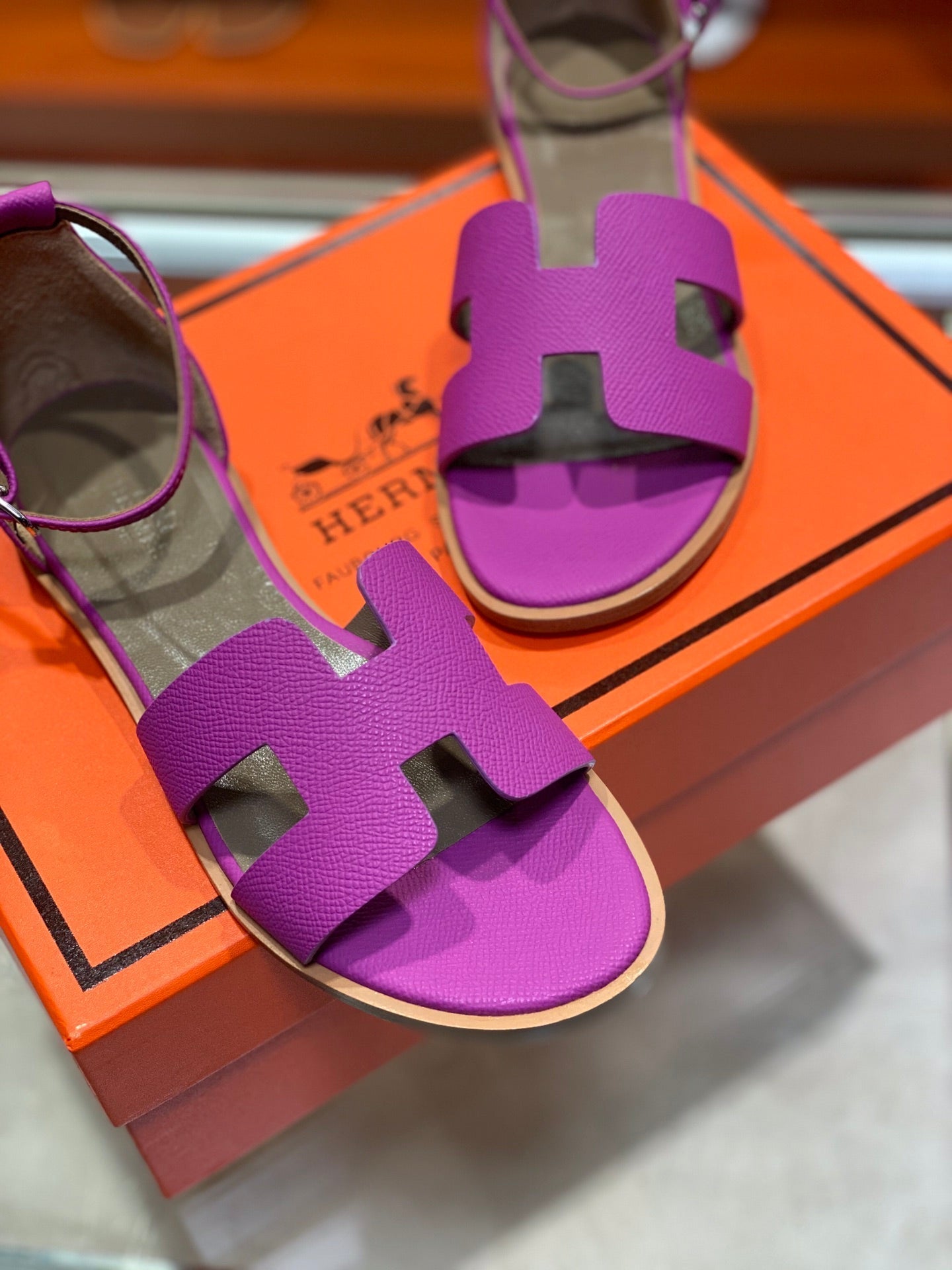 SANTORINI SANDAL RED VIOLET CALFSKIN、mysite、Cacoeks