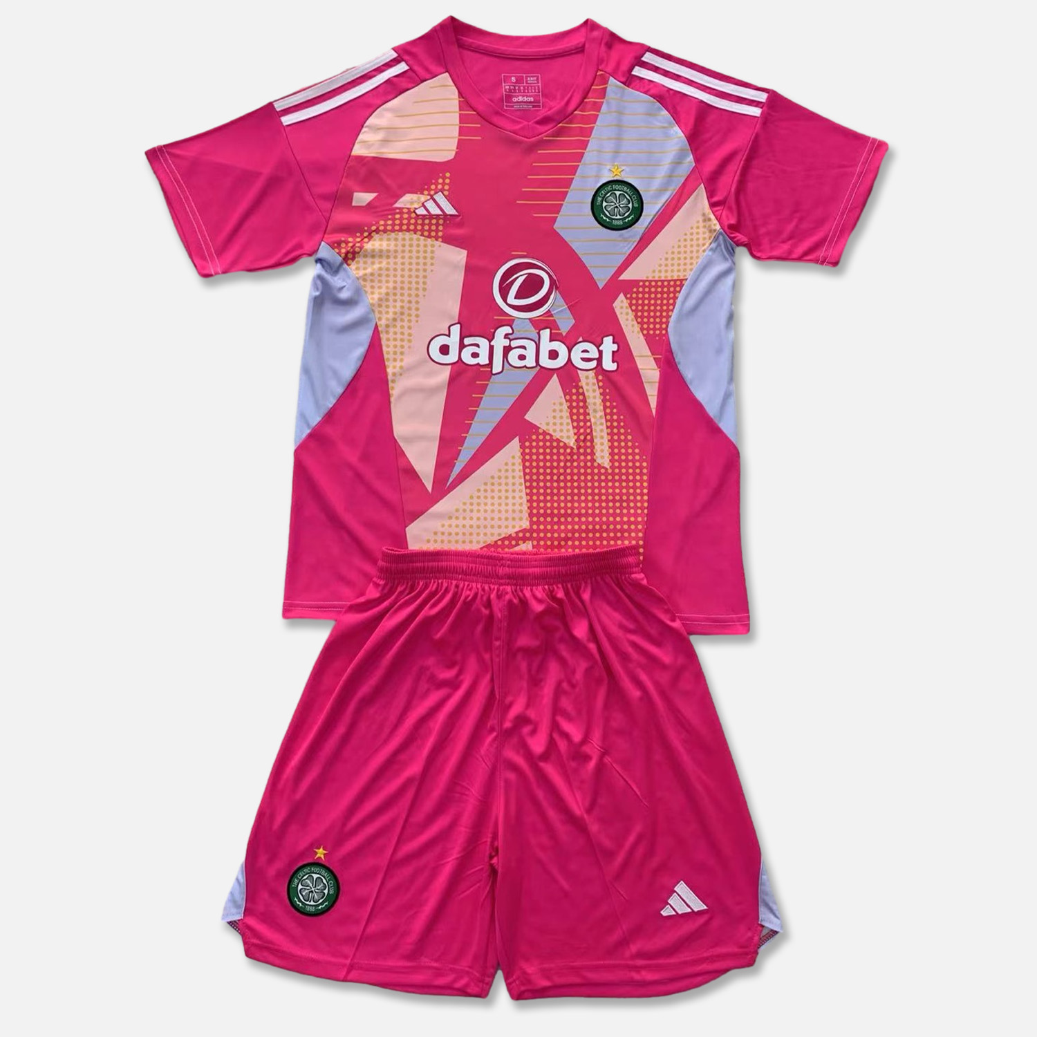 Higojerseys-Celtic 24-25 Pink Goalkeeper Men's Adult Jersey Set - Fans Version