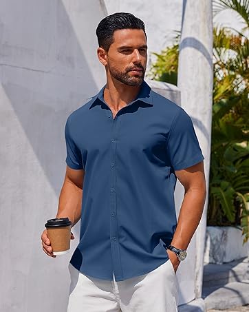 mens short sleeve button down