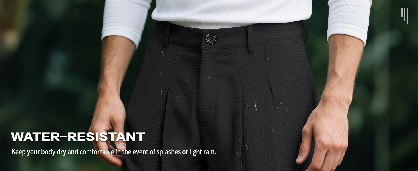 Heyfanee Mens Casual Pants Relaxed Fit Stylish Slacks for Men with Belt Loops Black