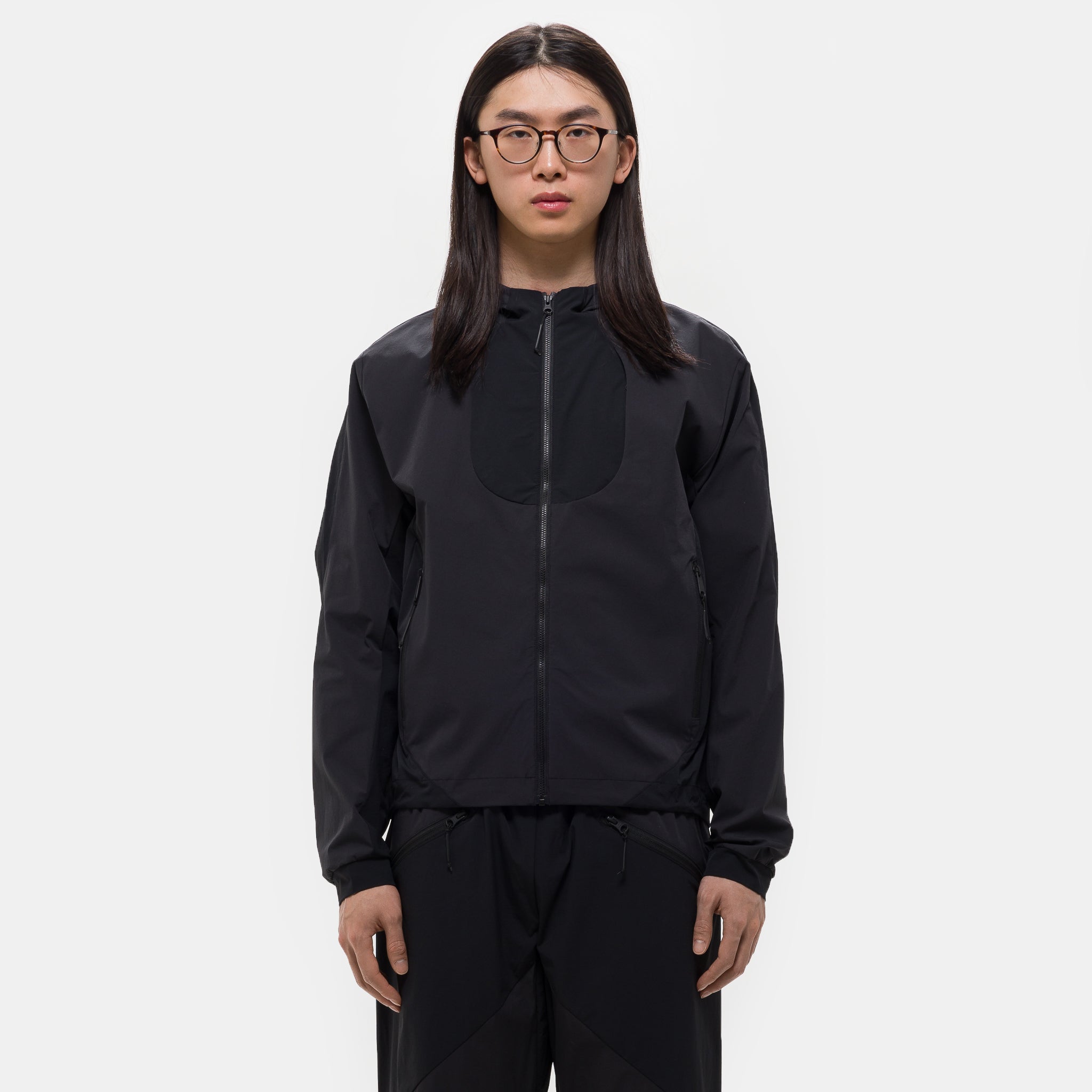 Soft Comp Hooded Jacket in Black
