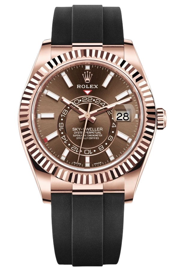 Rolex Sky-Dweller Champagne Dial Super Clone Swiss Replica Watch Jubilee Bracelet Ref M326235-0005 Swiss 9001 Movement