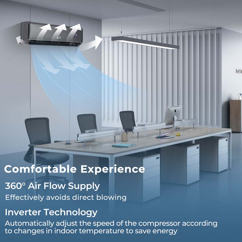 Eletriclife 22000 BTU 21 SEER2 208-230V Wifi Enabled Mini Split Air Conditioner and Heater Gray