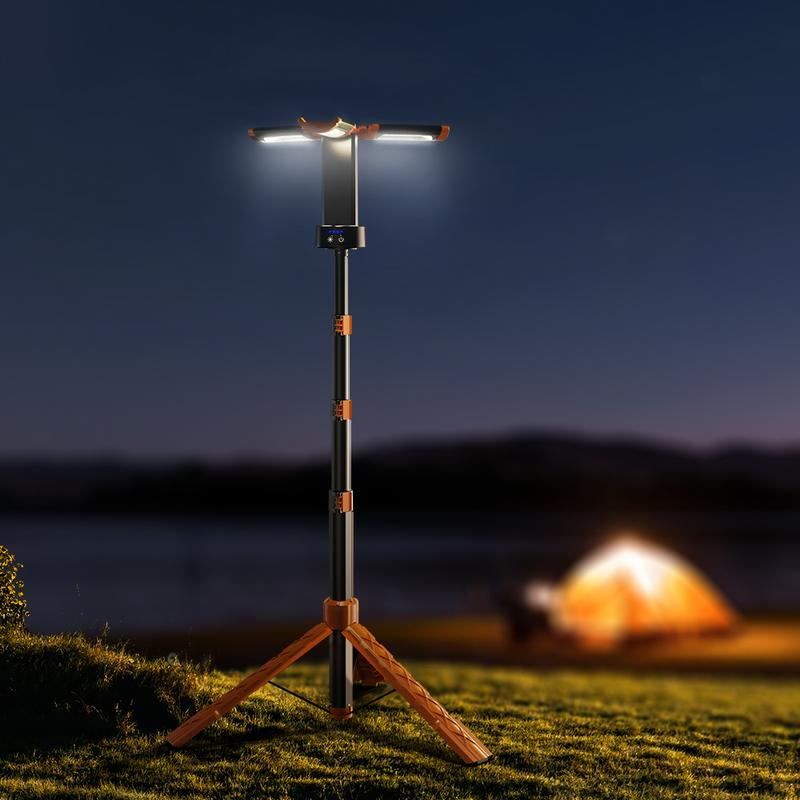 Product Introduction of OGERY Rechargeable 10000mAh Camping Light with Detachable Tripod ( 1.75 to 6.5 Feet ), 2200 Lumens Cordless Dimmable Work Light & Emergency Light 9