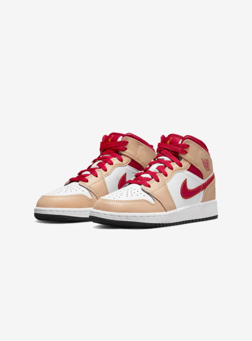 Air Jordan 1 Mid Light Curry Cardinal、JORDAN、Cacoeks