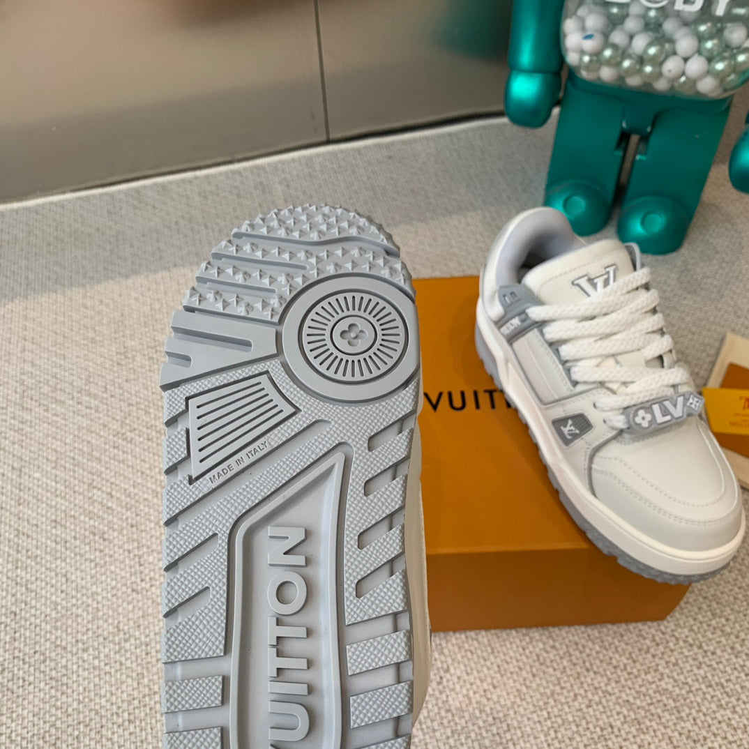 LV TRAINER MAXI SNEAKER IN WHITE MIX DOVE GRAY CALFSKIN、mysite、Cacoeks