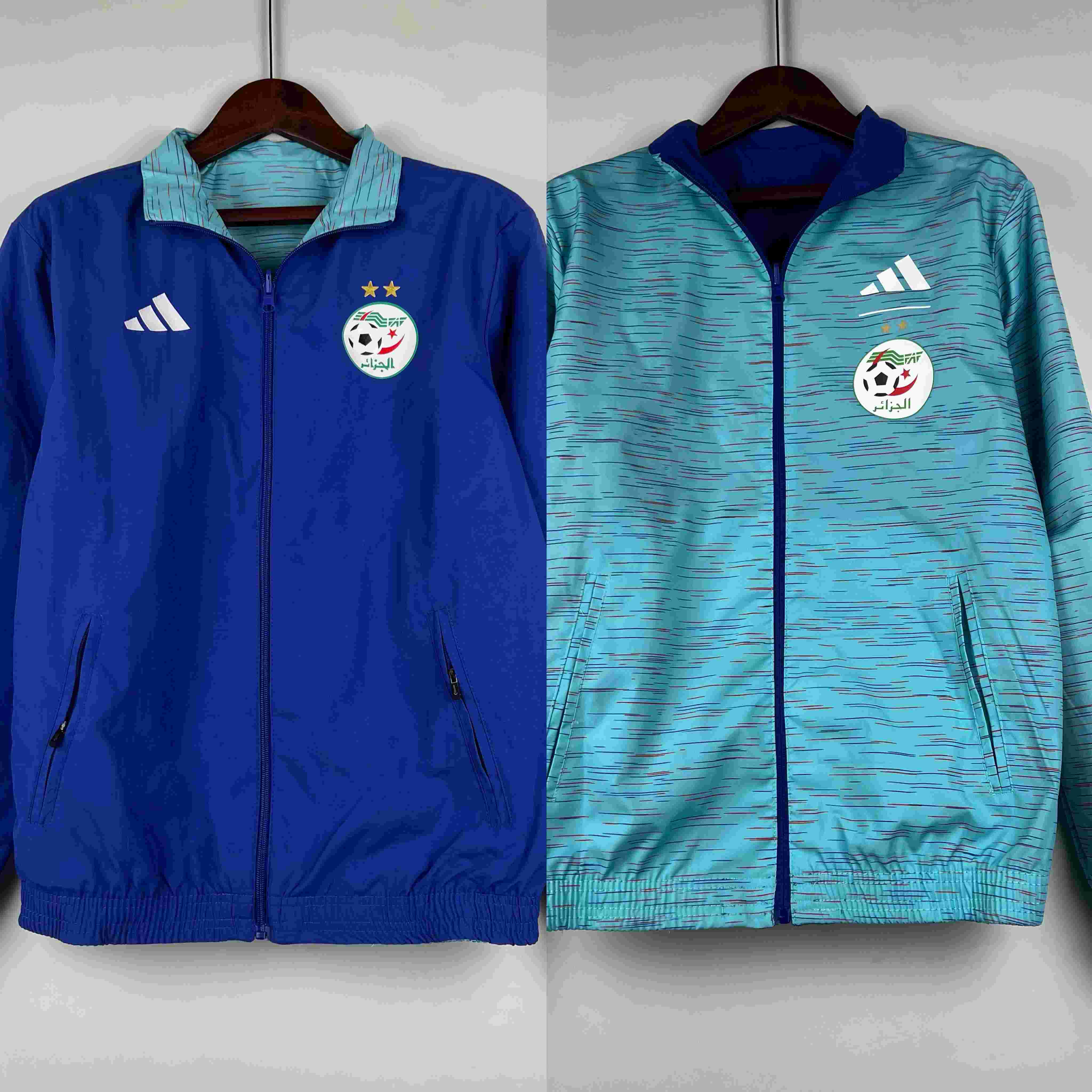 2023-2024 Algeria National Reversible Windbreaker Blue Soccer Jersey-mysite Custom Football Kit- Nextkits