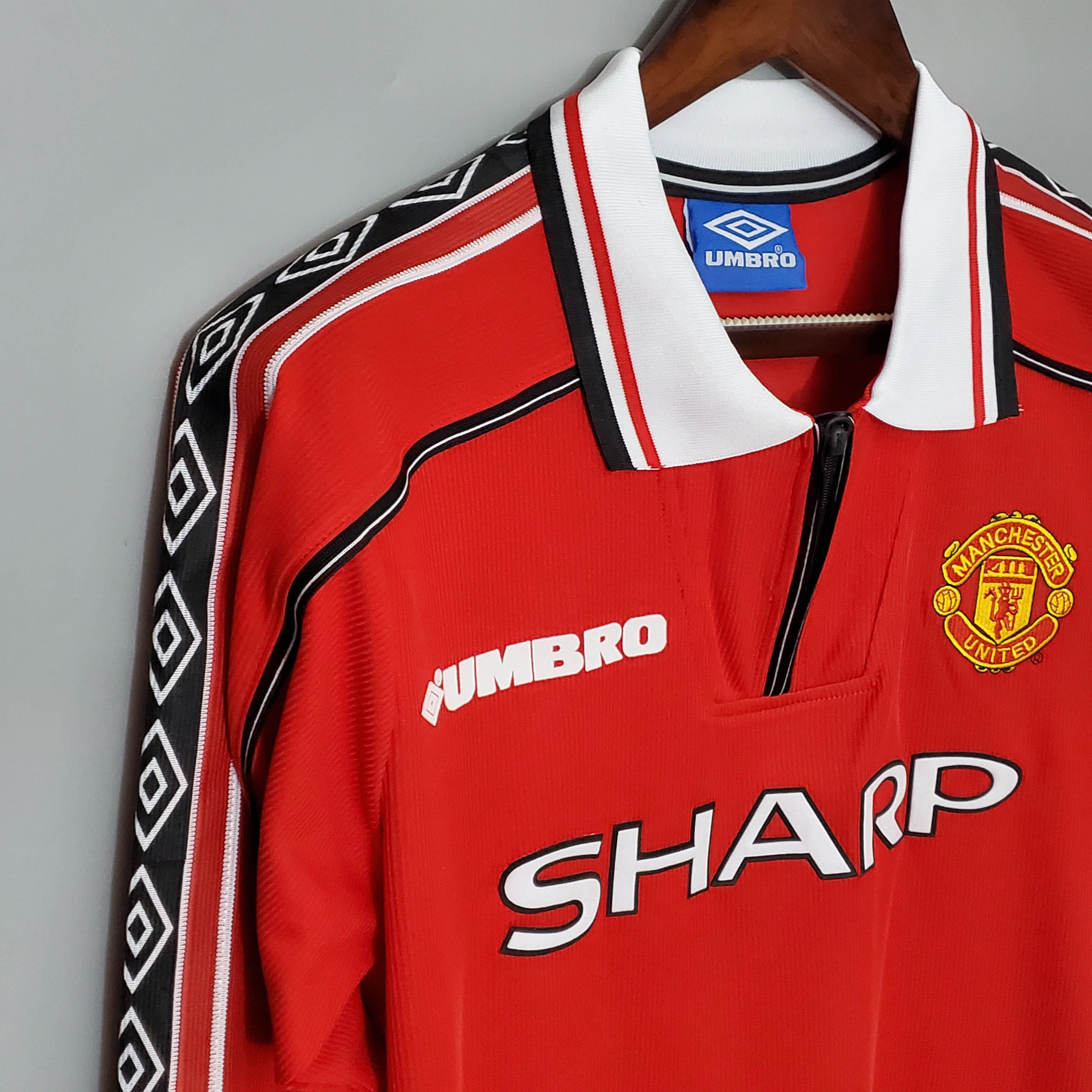 1998-1999 Retro Long Sleeve Manchester United Home Football Shirt 1:1 Thai Quality:football jersey mysite: unitedjerseyfootball 邓江浪:football