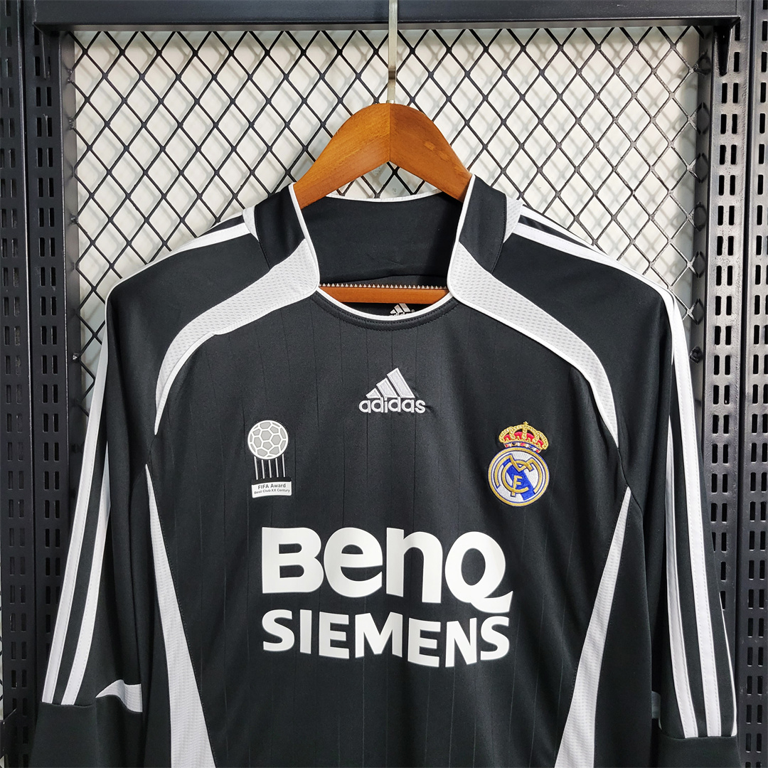 SIUjerseys-Retro Real Madrid 06-07 Away Long Sleeve Jersey