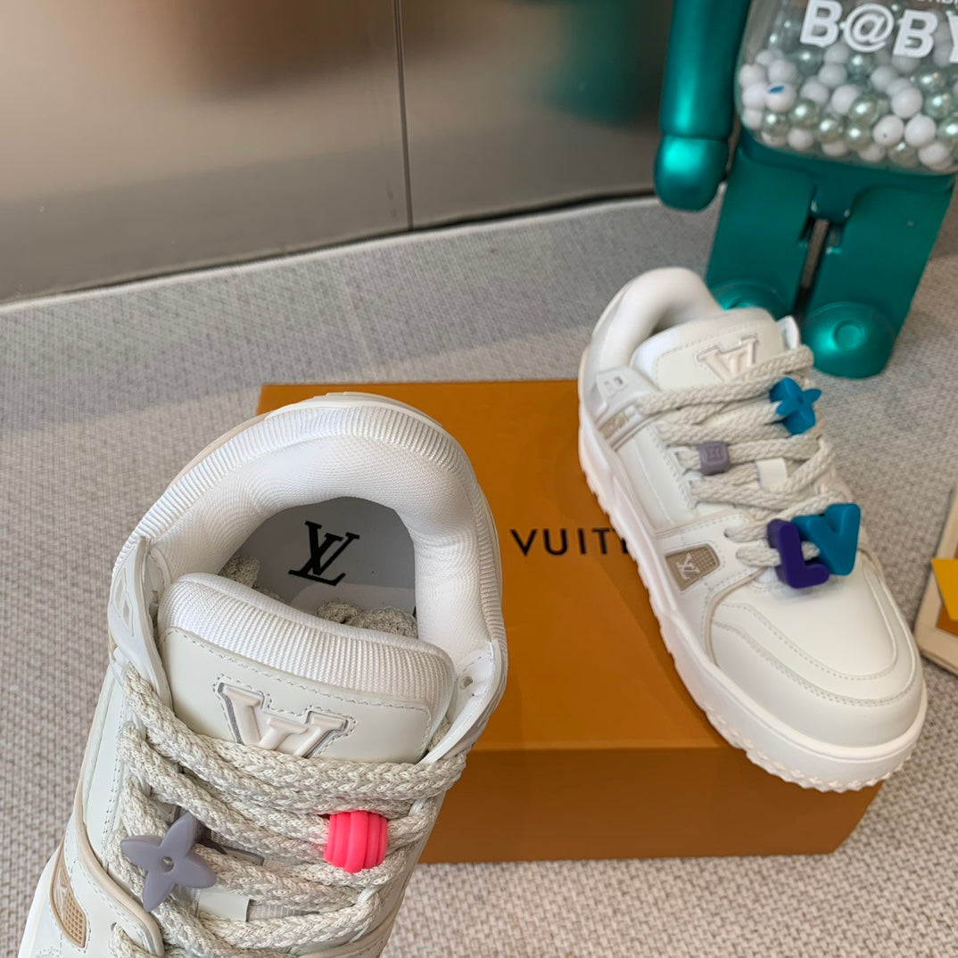 LV TRAINER MAXI SNEAKER IN WHITE CALFSKIN、mysite、Cacoeks