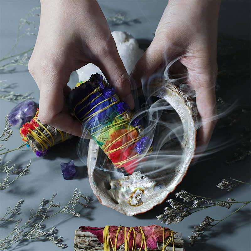 ZTCCUP Colorful Daisy Red Rose Flowers Smudge Stick for Home Cleansing Incense Healing Meditation Smudge Sticks Rituals Set Incense BS 1