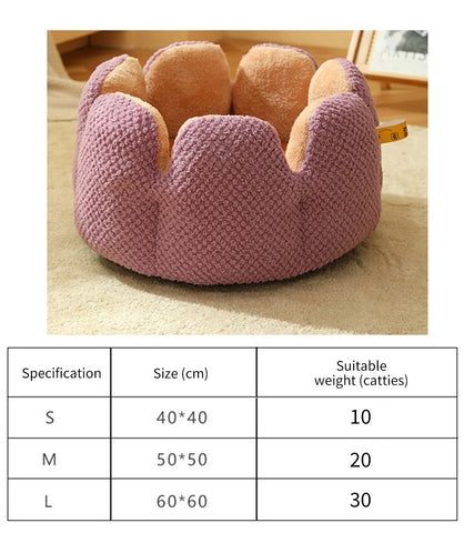 Cat Bed Super Soft Kennel Flower Cat Nest Washable 3 Color Cat Cushion House