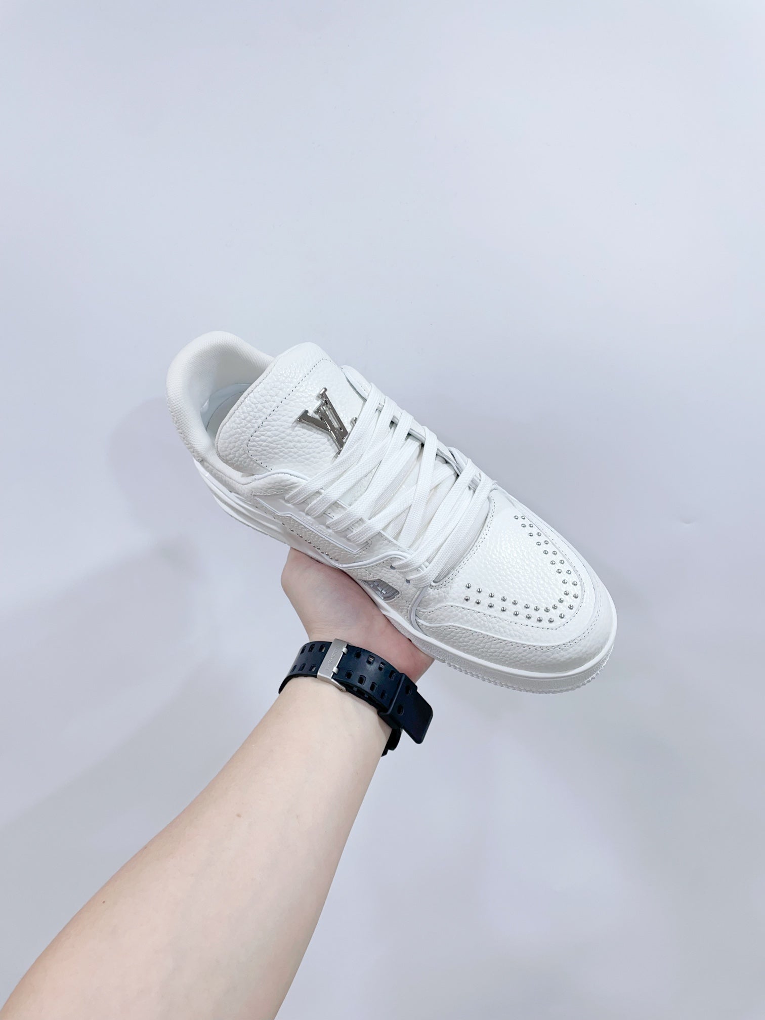 TRAINER SNEAKER IN WHITE CALFSKIN、mysite、Cacoeks