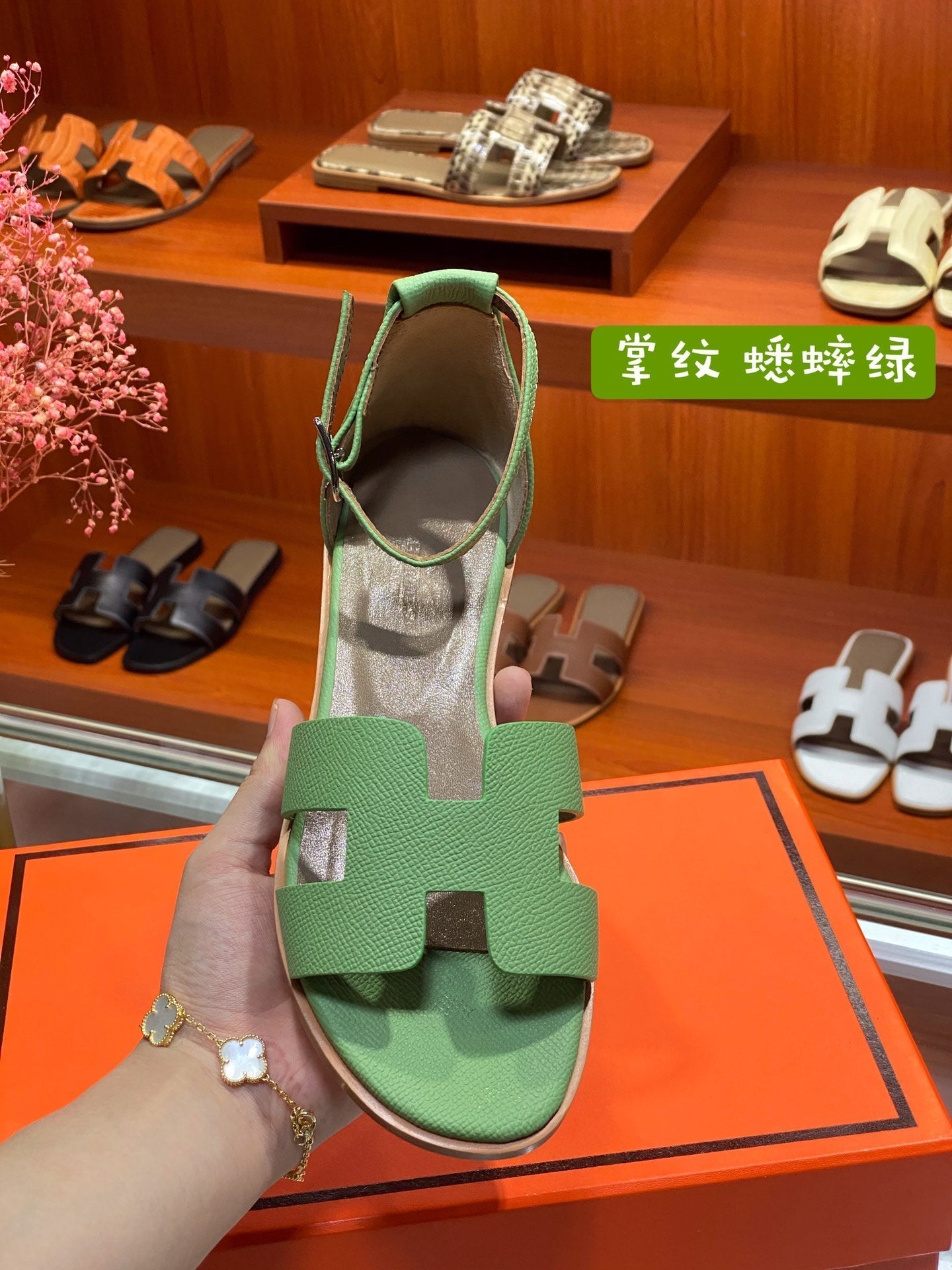 SANTORINI SANDAL COOL GREEN CALFSKIN、mysite、Cacoeks