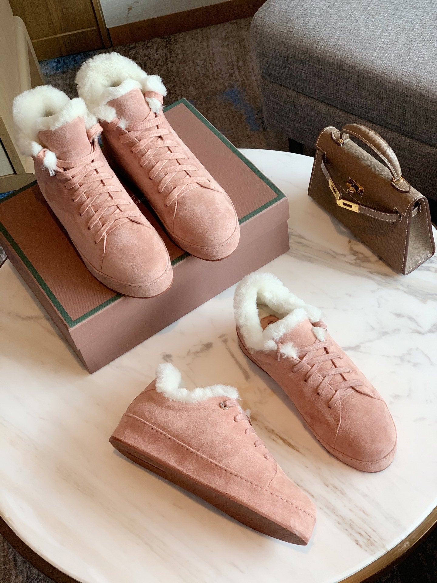 LP WINTER NUAGES SNEAKERS LIGHT PINK LAMBSKIN、mysite、Cacoeks