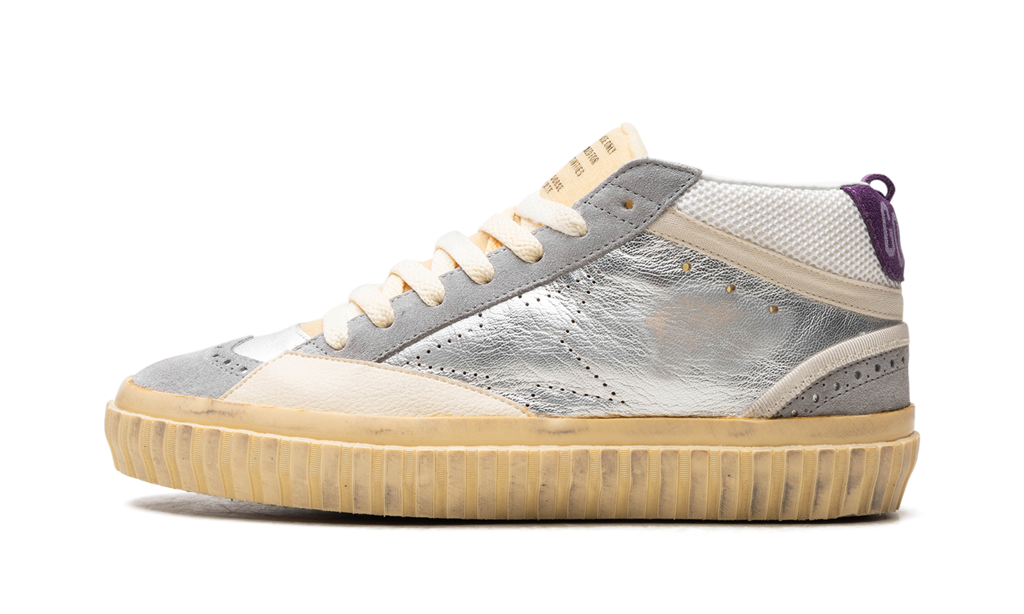 MID STAR LAMINATED AND NET UPPER SUEDE TOE AND SPUR SKATE STAR "SILVER SILVER SCONCE PURPLE"、mysite、Cacoeks