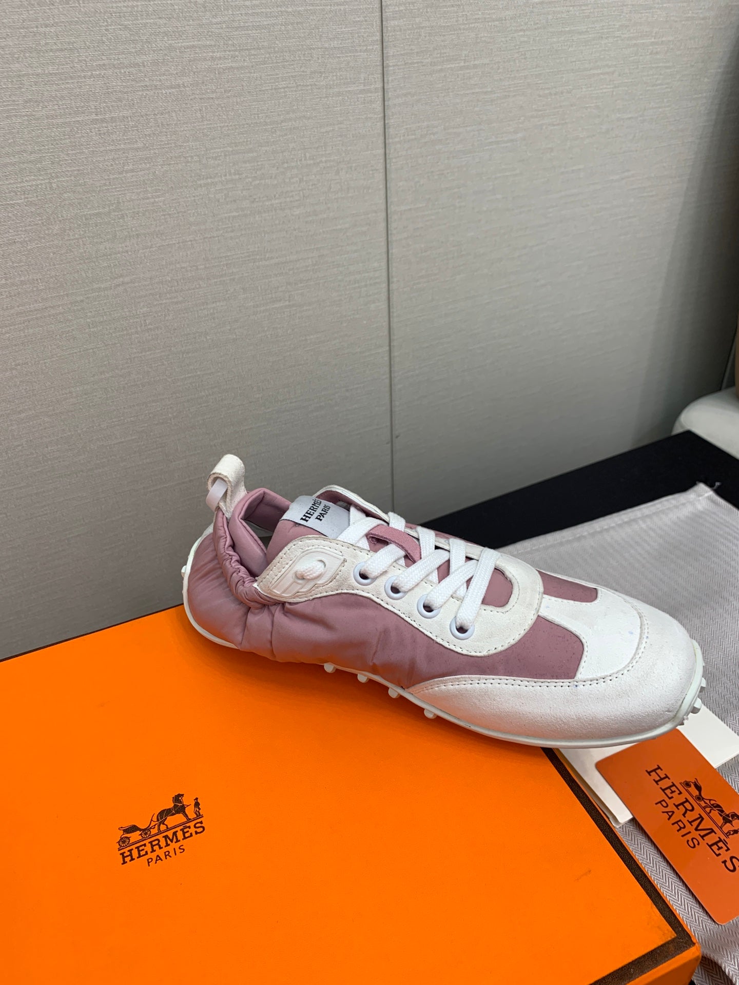 SKATEBOARD SHOES LIGHT GRAY MIX DARK PINK CALFSKIN、mysite、Cacoeks