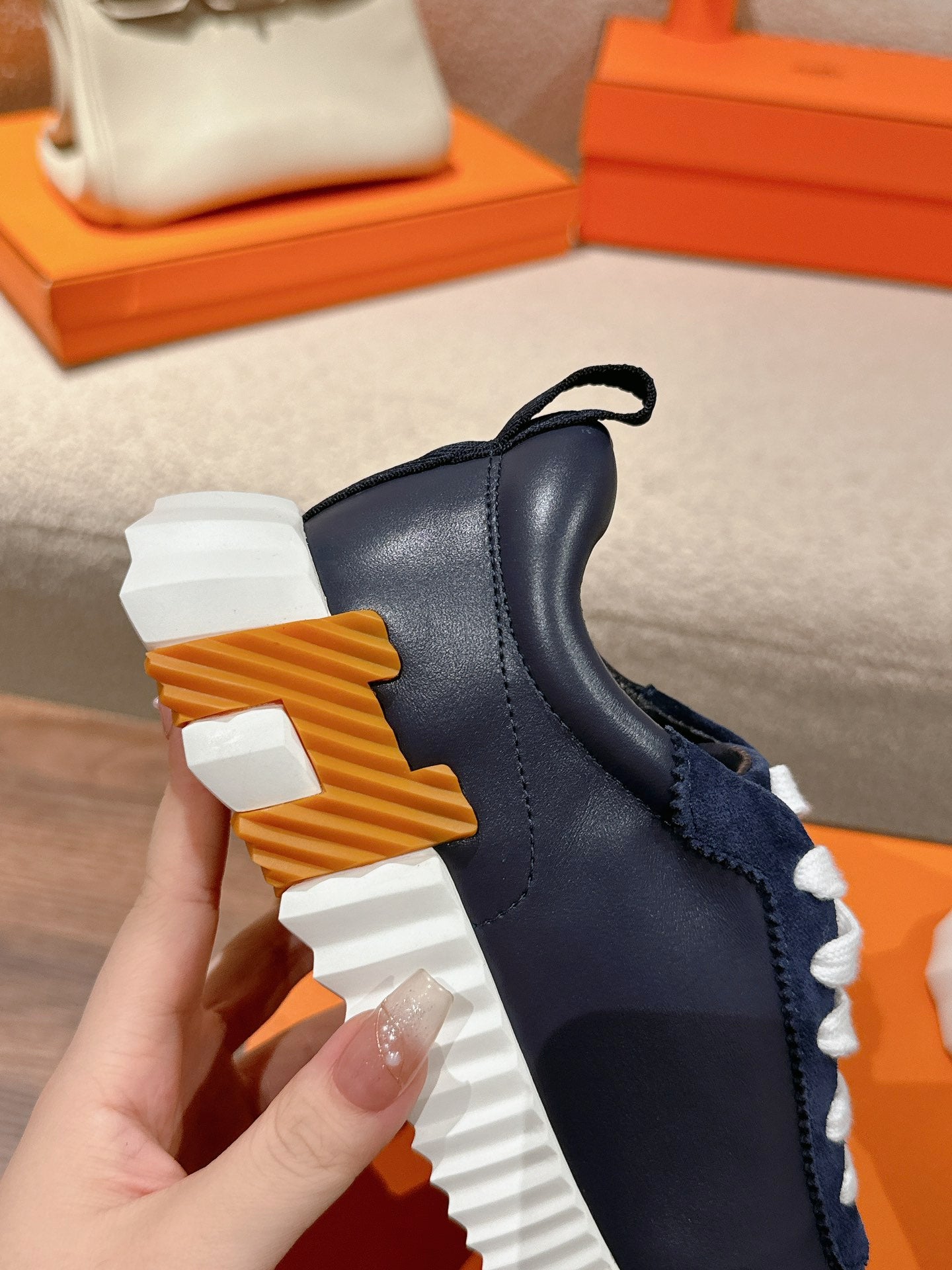 MAINLAND SNEAKER IN NAVY BLUE SUEDE AND CALFSKIN 959296、mysite、Cacoeks