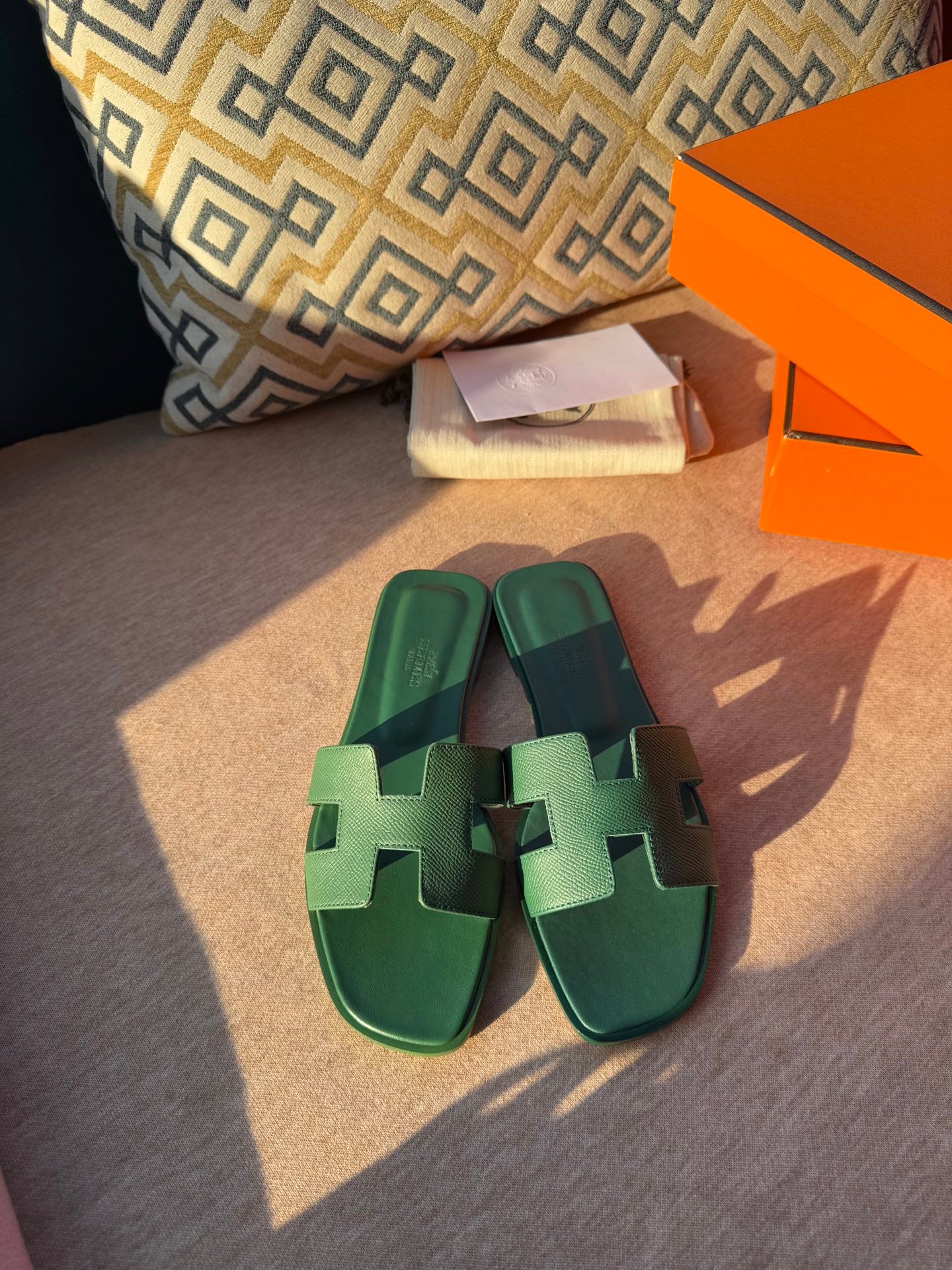0RAN SANDALS IN HUNTER GREEN CALFSKIN、mysite、Cacoeks