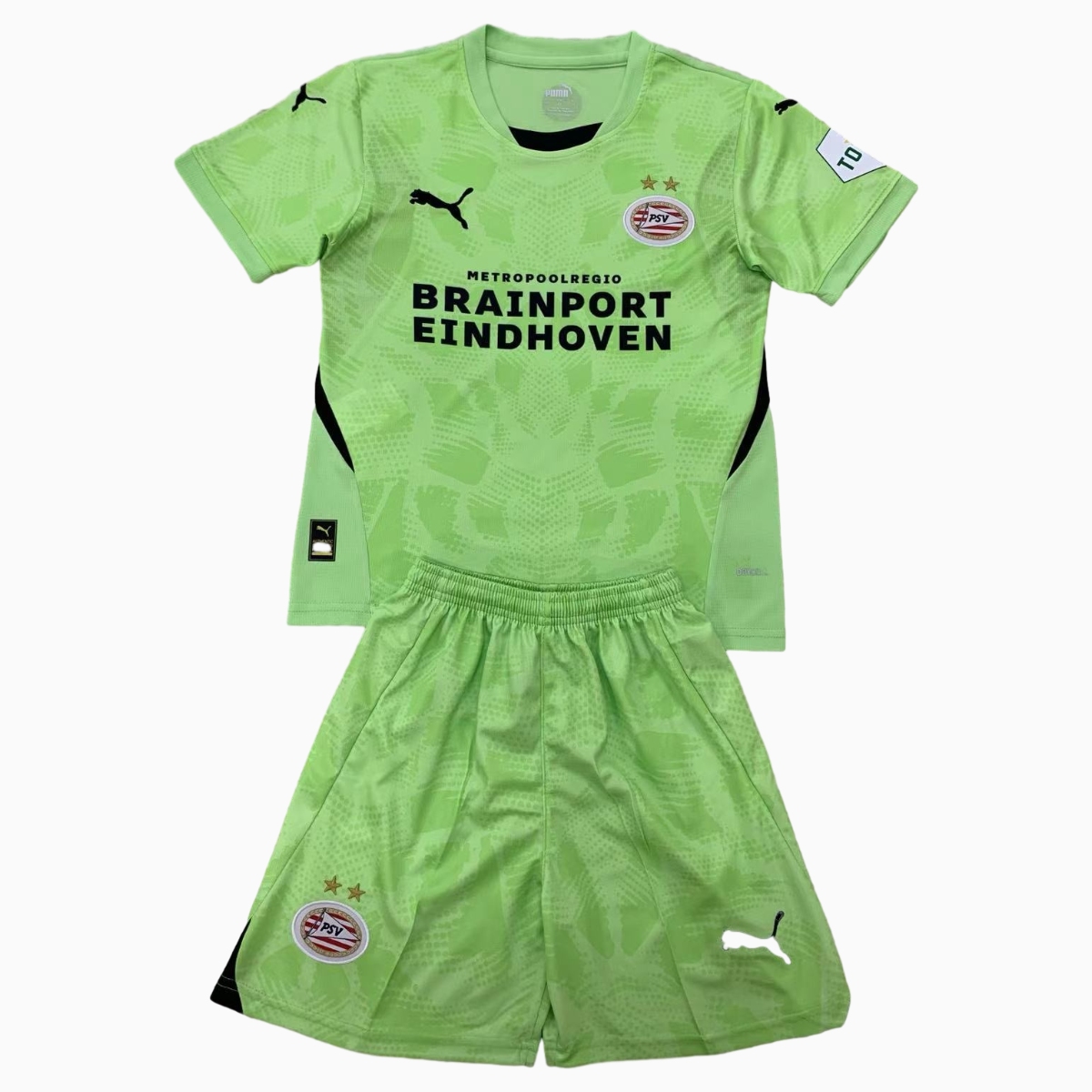 Higojerseys-PSV Eindhoven 24-25 Light Green Goalkeeper Men's Adult Jersey Set - Fans Version