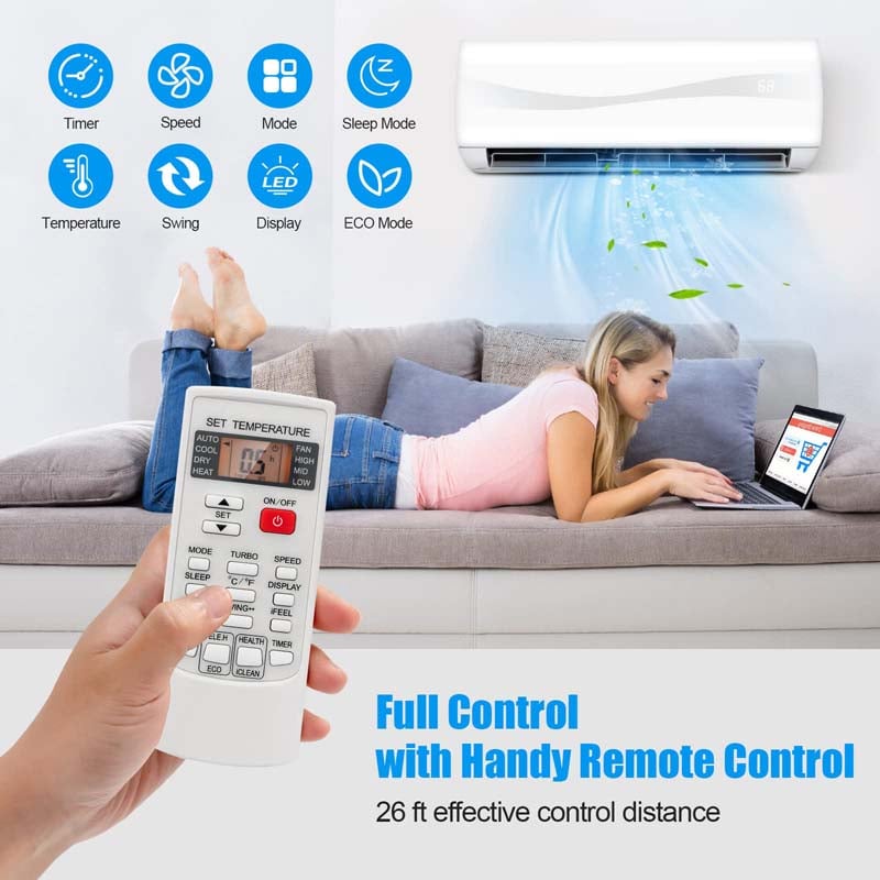 Eletriclife 18000BTU 220V Mini Split Air Conditioner and Ductless Heater 19 SEER2