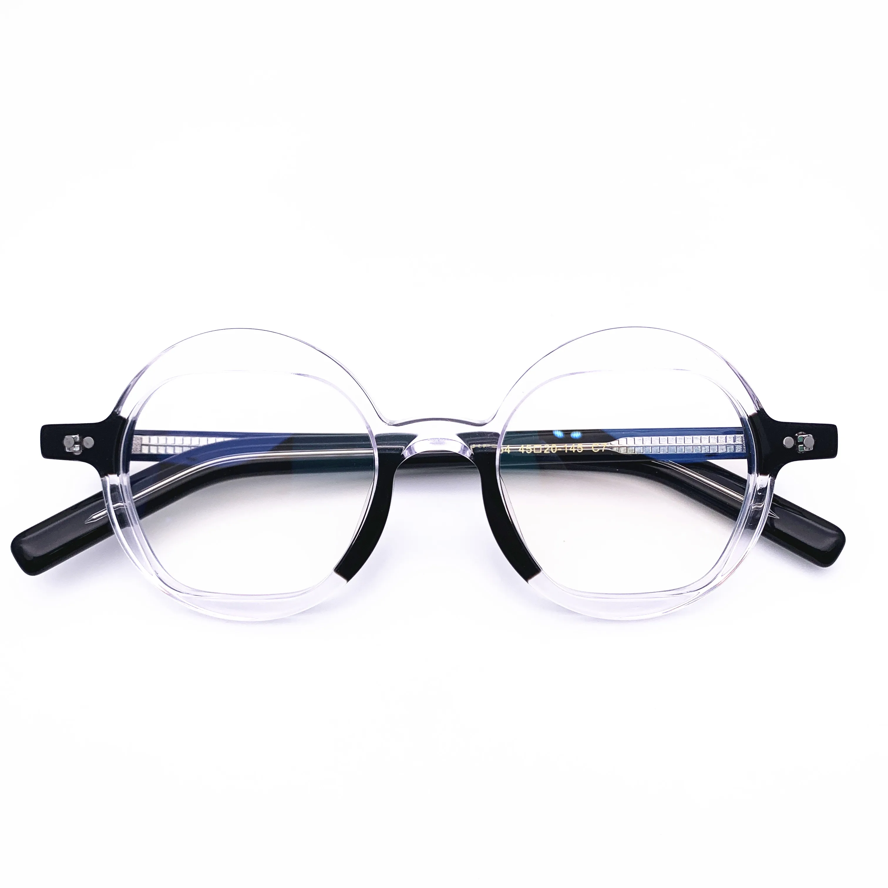 Belight Optiacl Acetate Round with Square Shape Glasses  Men Women  Prescription Eyeglasses Retro Optical Frame  Eyewear HP254