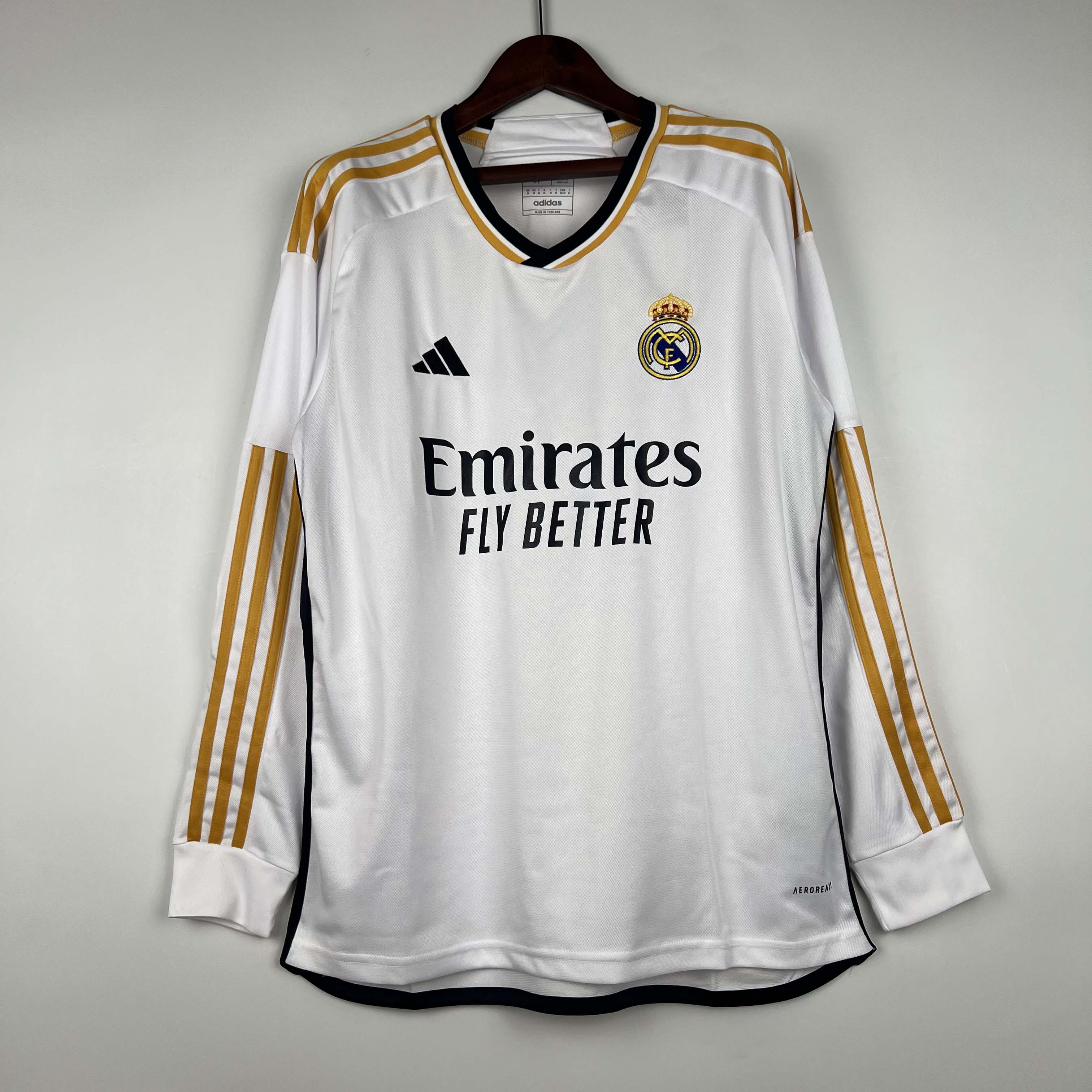 2023/2024 Long Sleeve Real Madrid Home Football Shirt1:1 Thai Quality:football jersey mysite: unitedjerseyfootball 邓江浪:football
