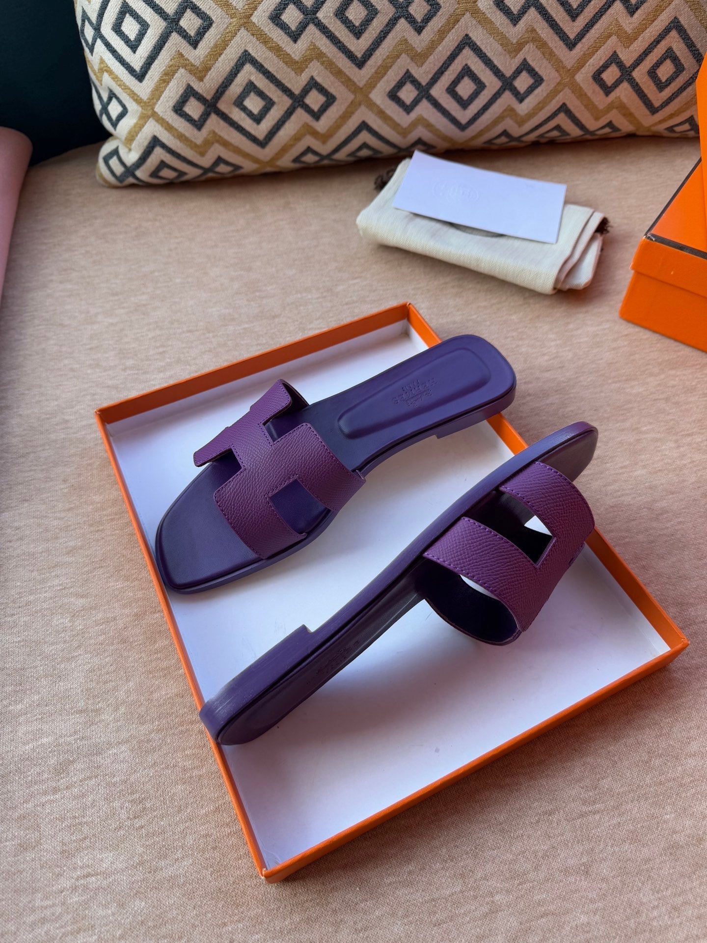 0RAN SANDALS IN ROYAL PURPLE CALFSKIN、mysite、Cacoeks