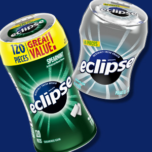 Wrigley's Eclipse gum is available in convenient car cup sizes