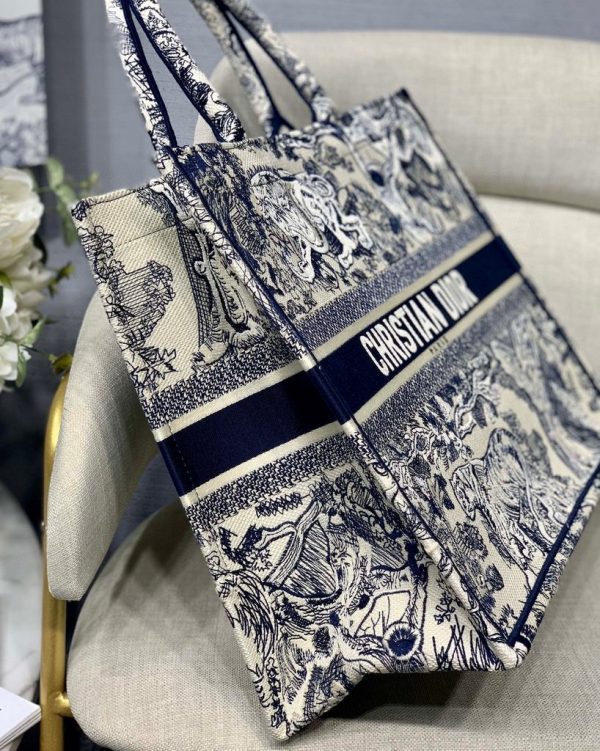 Dior Book Tote M1286 Blue Toile de Jouy Embroidery - Wholesales High  Quality Handbags Store